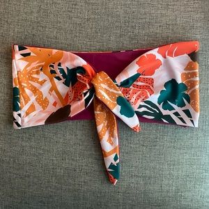 MC Swim reversible bandeau bikini top floral orange purple